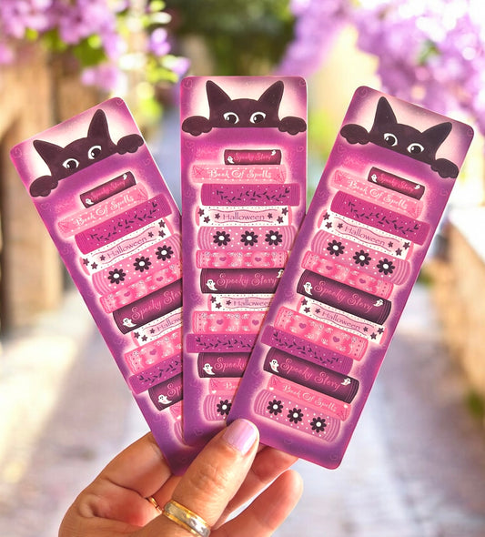Black Cat Book Stack Bookmark