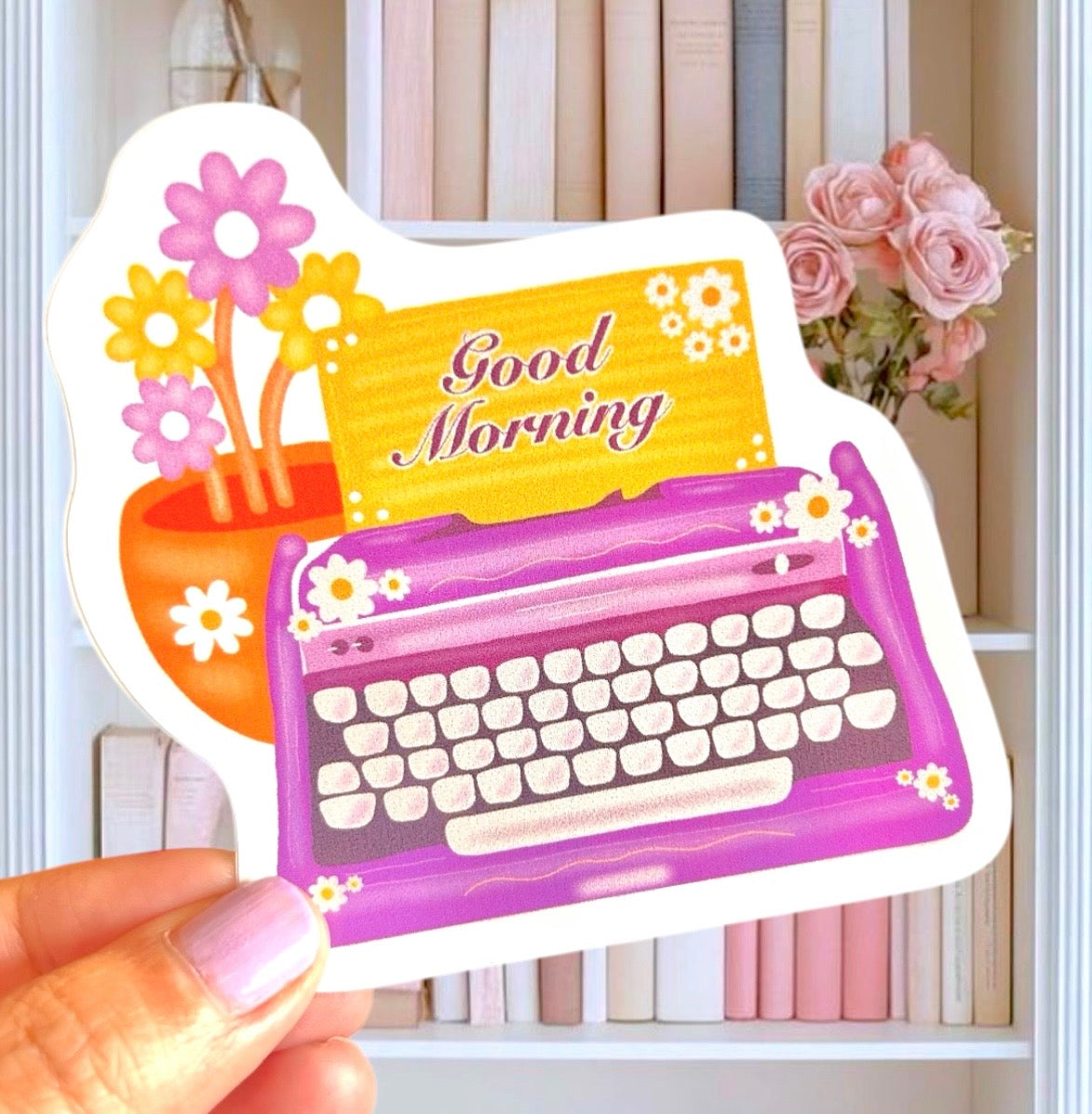 Typewriter Good Morning Sticker