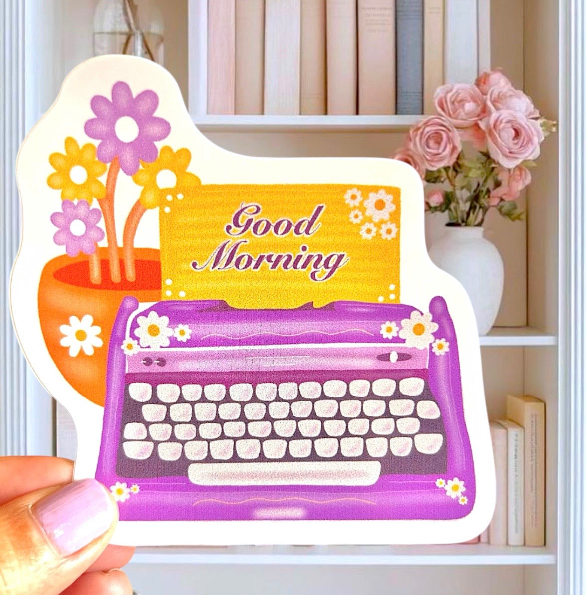 Typewriter Good Morning Sticker
