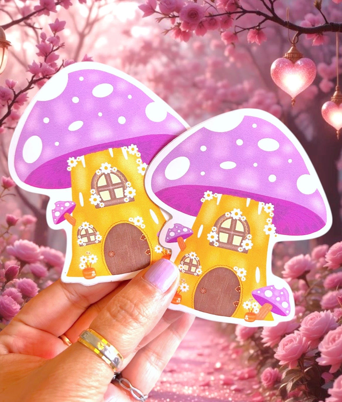 Mushroom Cottage Vinyl Sticker