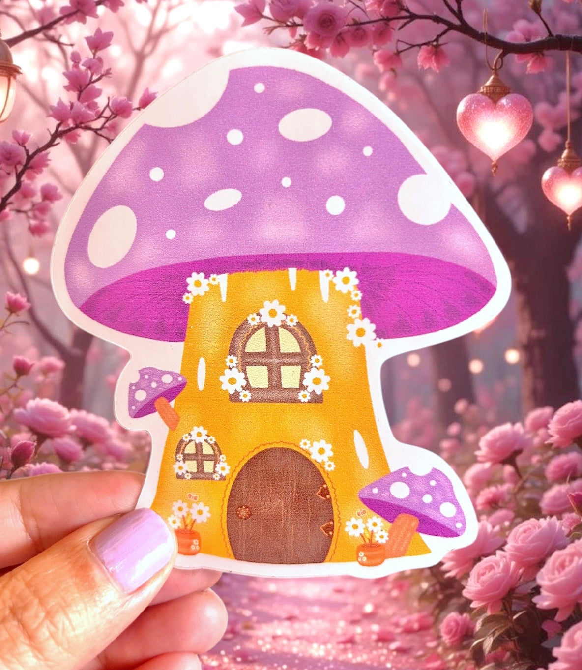 Mushroom Cottage Vinyl Sticker