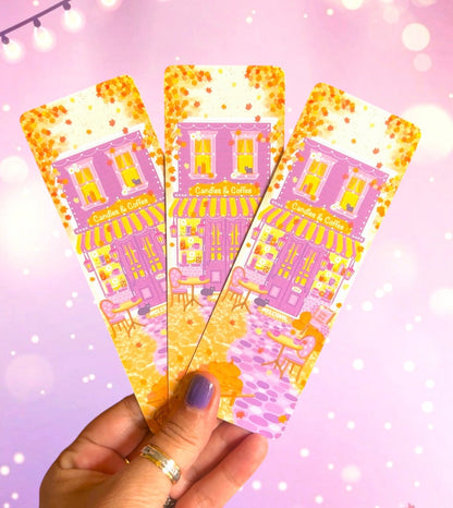 Coffee shop in Autumn Bookmarks