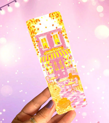 Coffee shop in Autumn Bookmarks