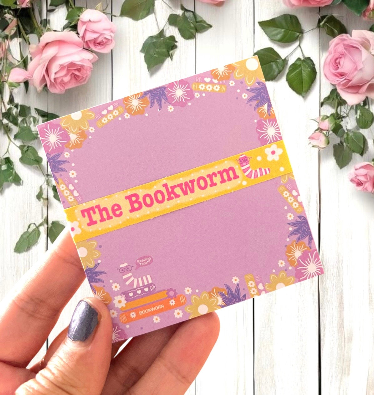 Bookworm Reading Time Sticky Notes