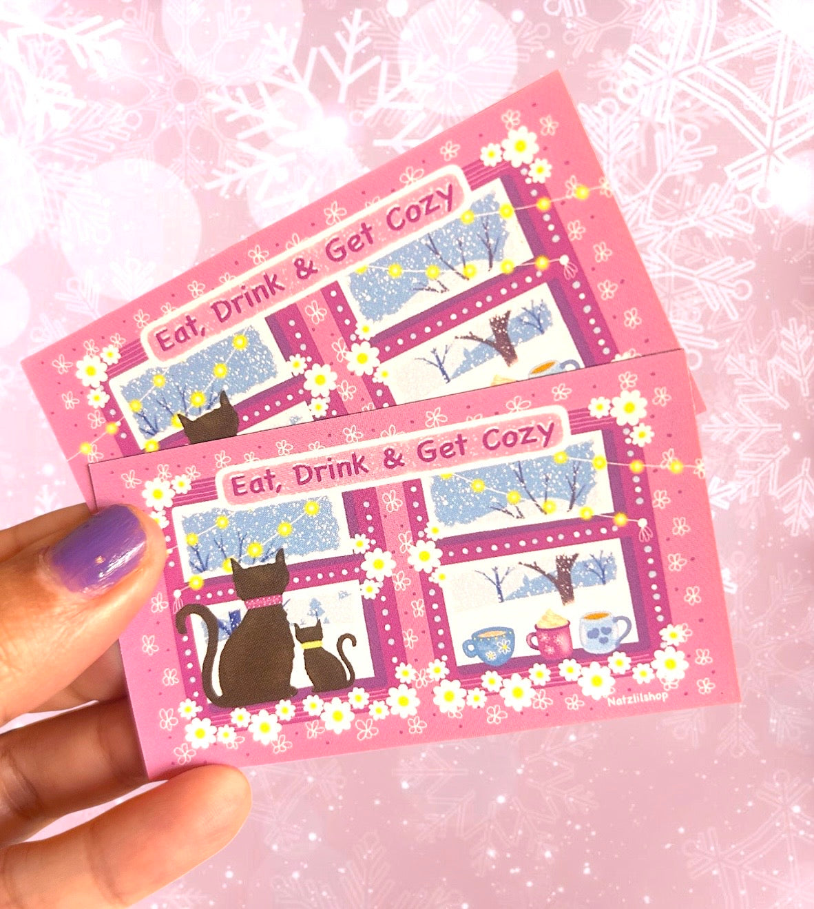 Eat, Drink & Get Cozy Fridge Magnet