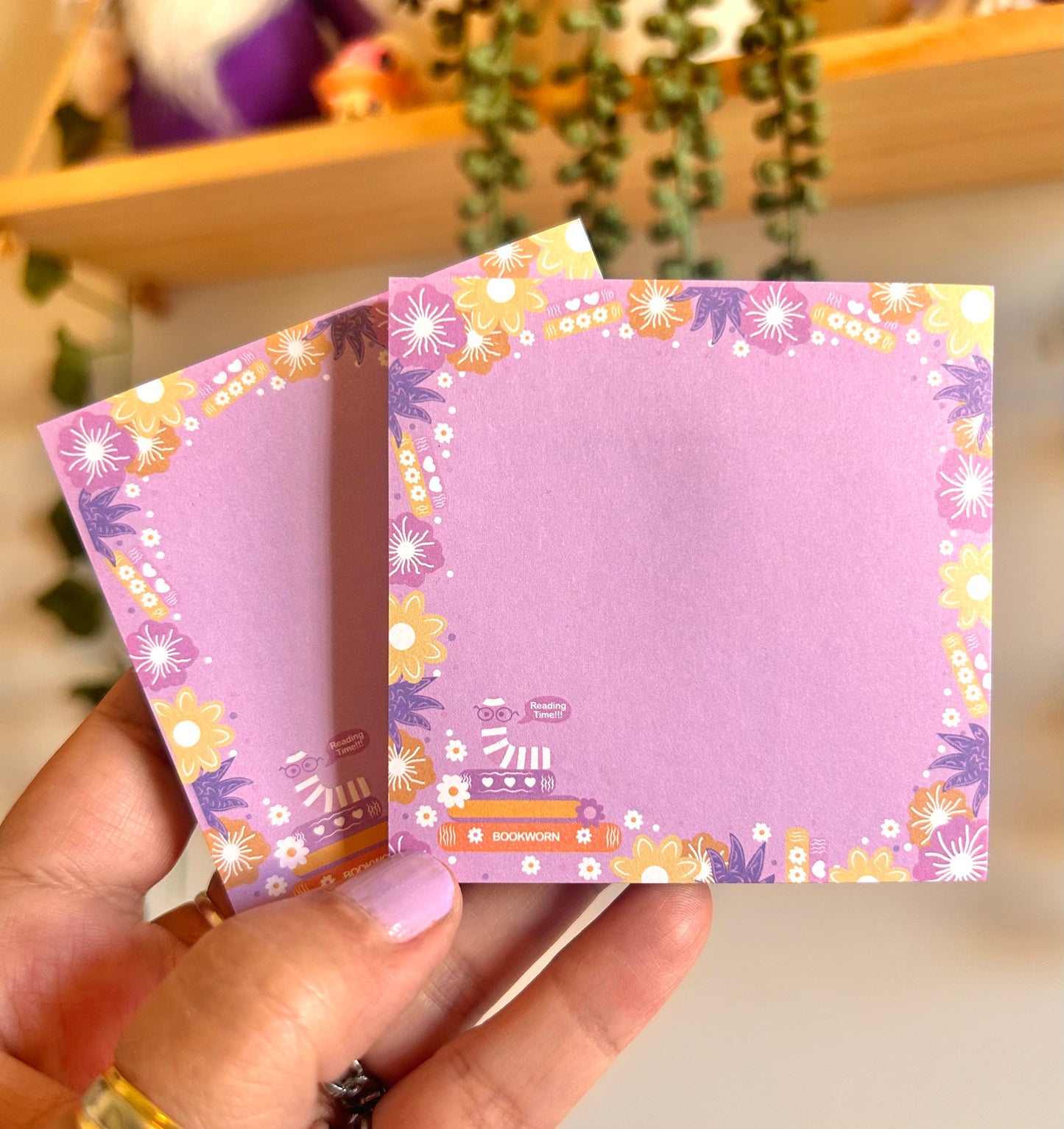 Bookworm Reading Time Sticky Notes