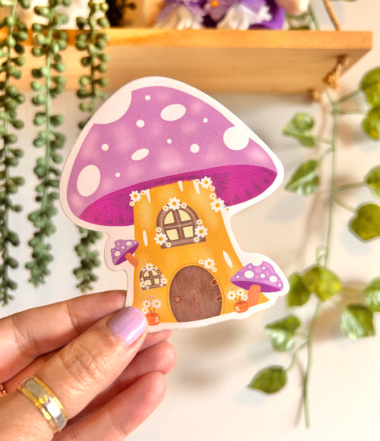 Mushroom Cottage Vinyl Sticker