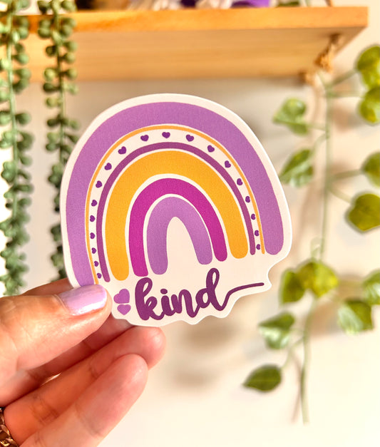 Kind Rainbow Vinyl Sticker