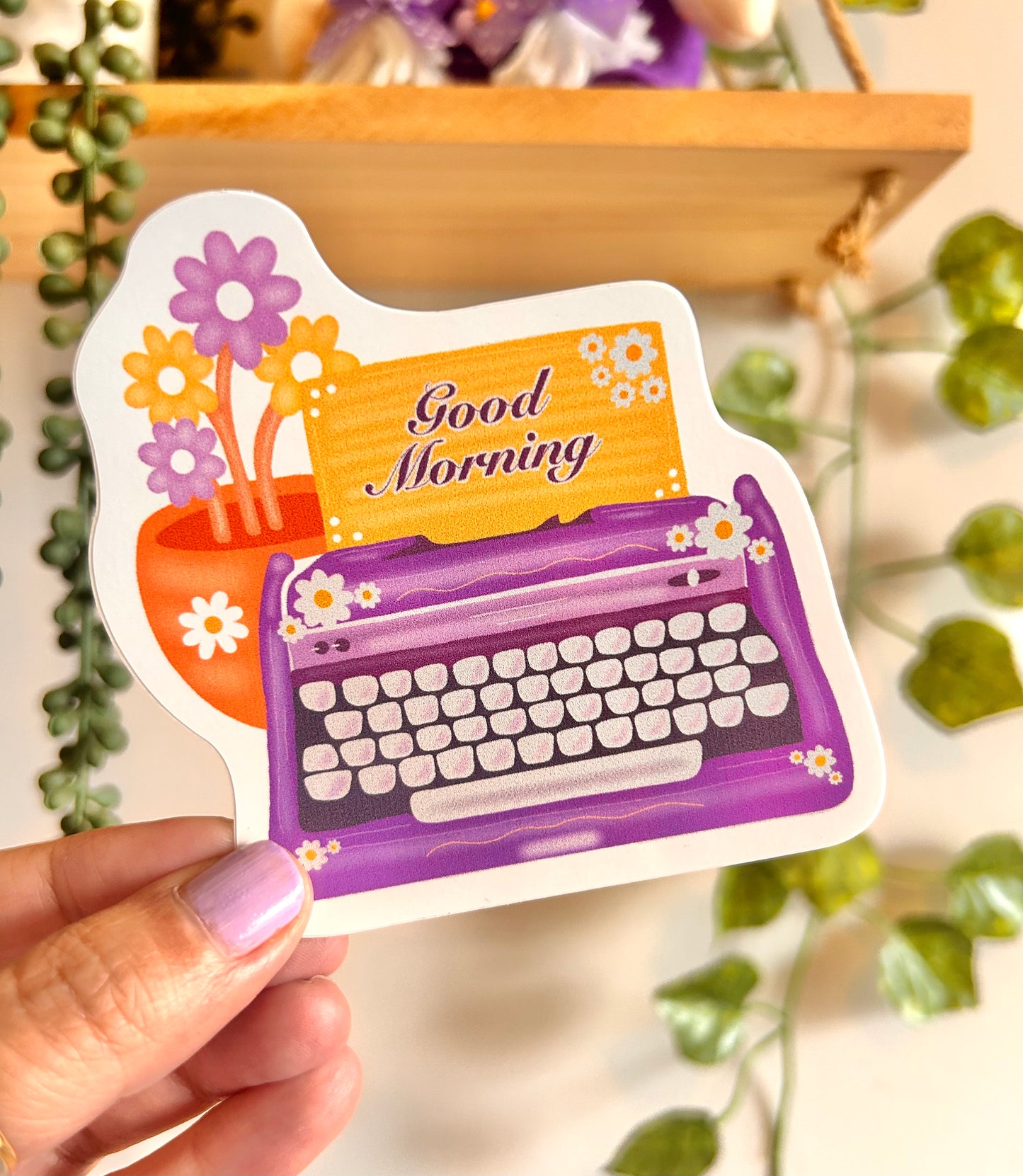 Typewriter Good Morning Sticker