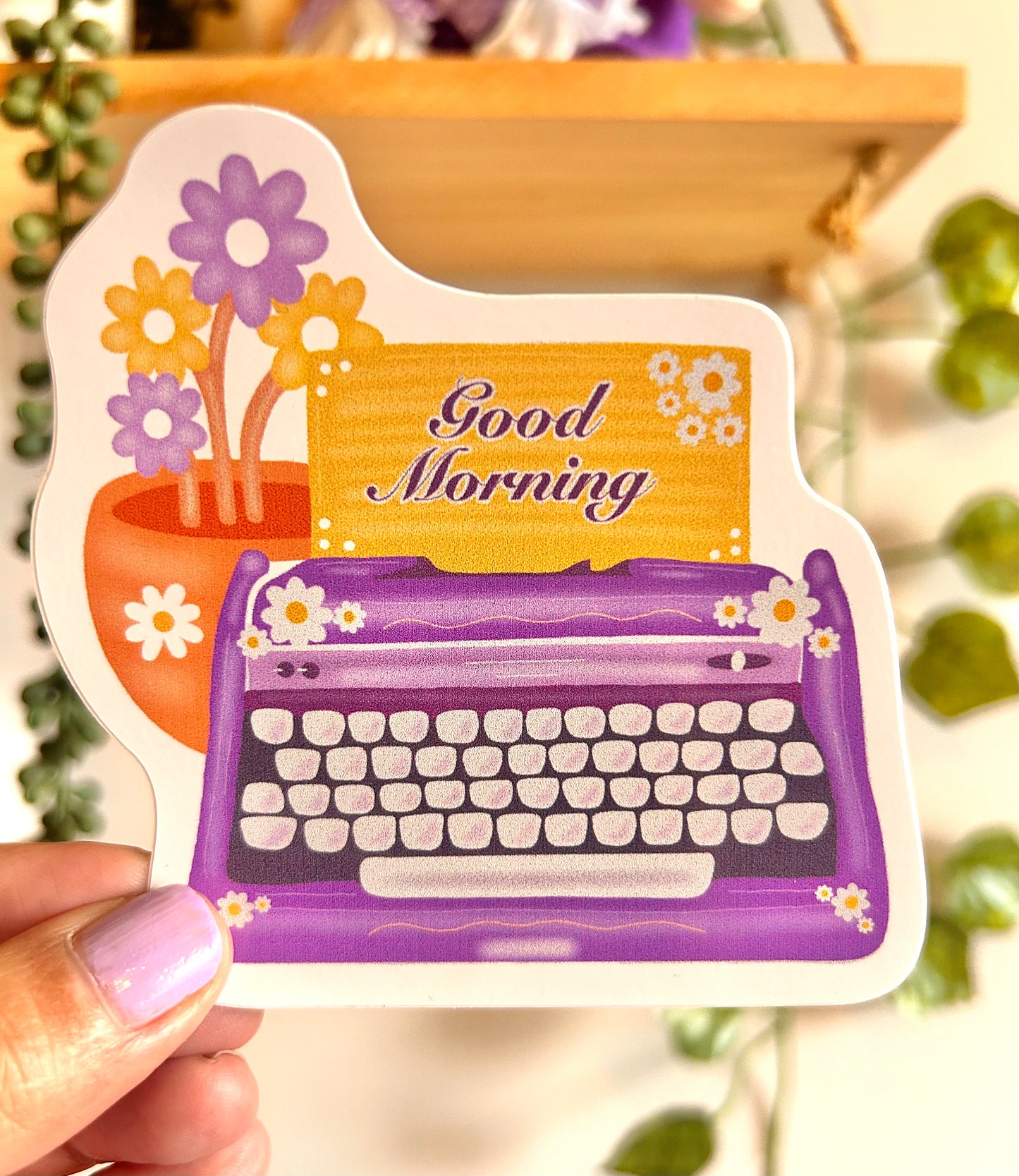 Typewriter Good Morning Sticker