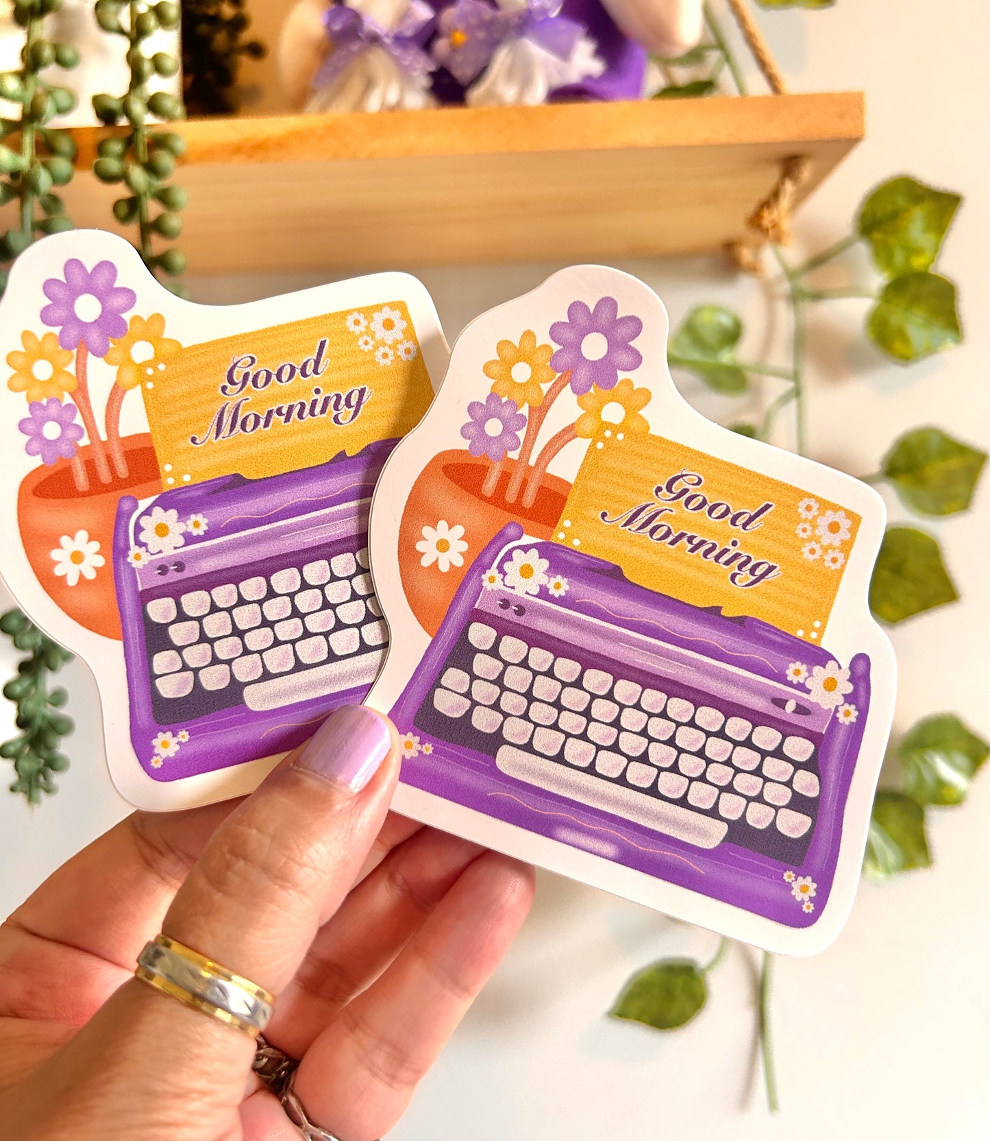 Typewriter Good Morning Sticker